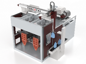 深圳吹塑取出機械手-長梁單臂+側面輸送帶